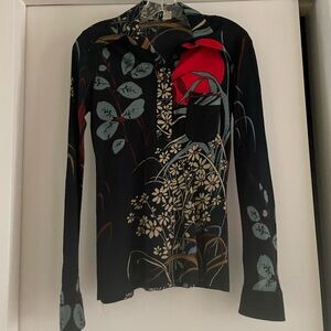 Vintage Einhorn Women’s Long Sleeve Black With DesignTop